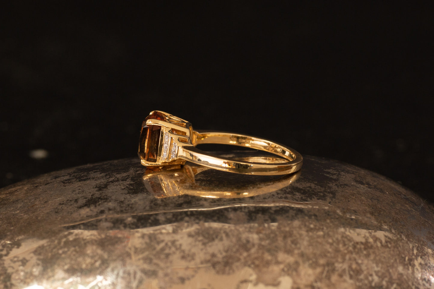 Peach Tourmaline and Diamond Ring â view 3