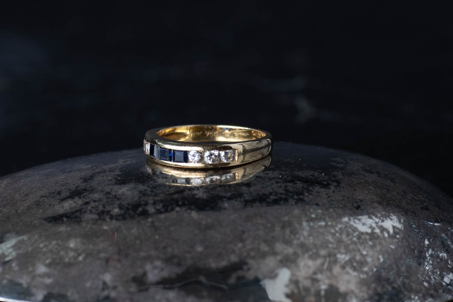 Sapphire and Diamond Set Band — view 2