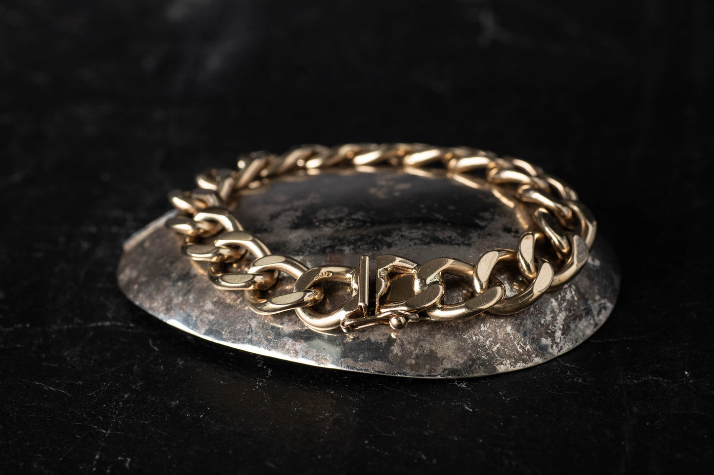 Gold Curb Link Bracelet — view 2