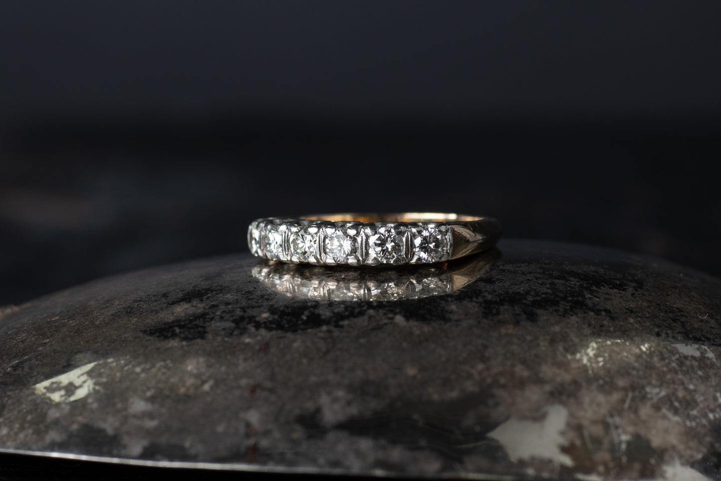 Diamond Six Stone Half Eternity Ring — view 3