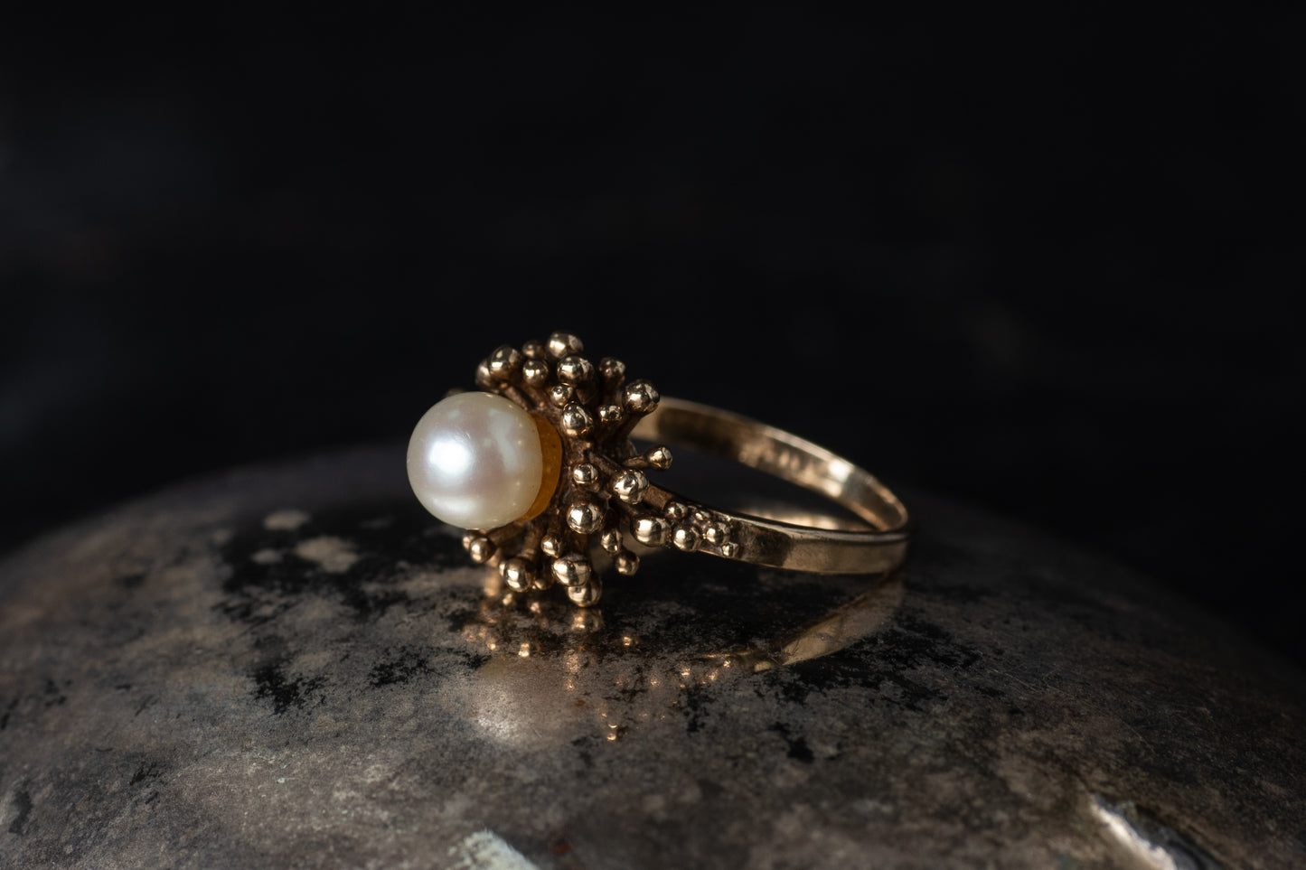 Pearl Solitaire Ring â view 2