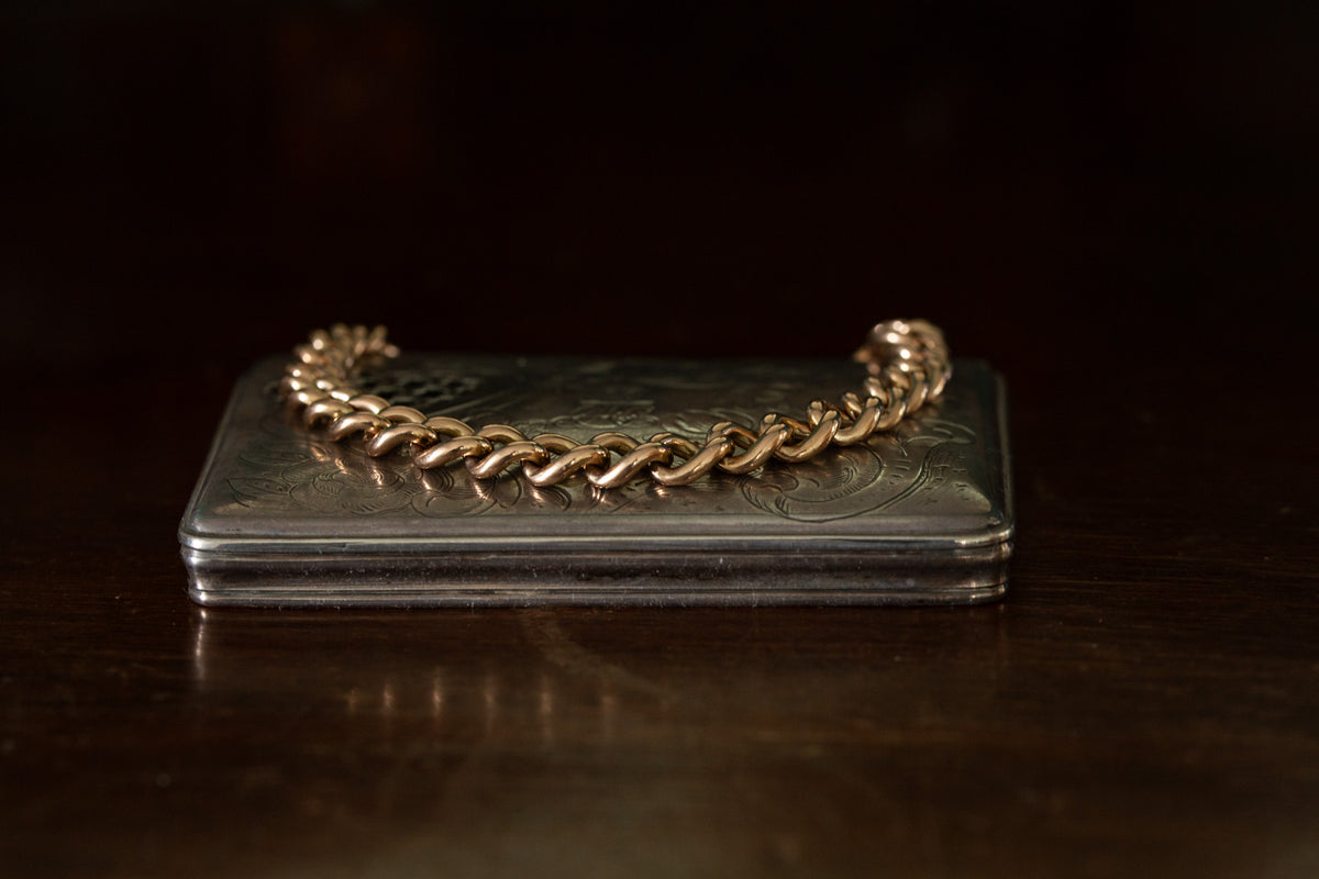 Rose Gold Solid Curb Link Bracelet