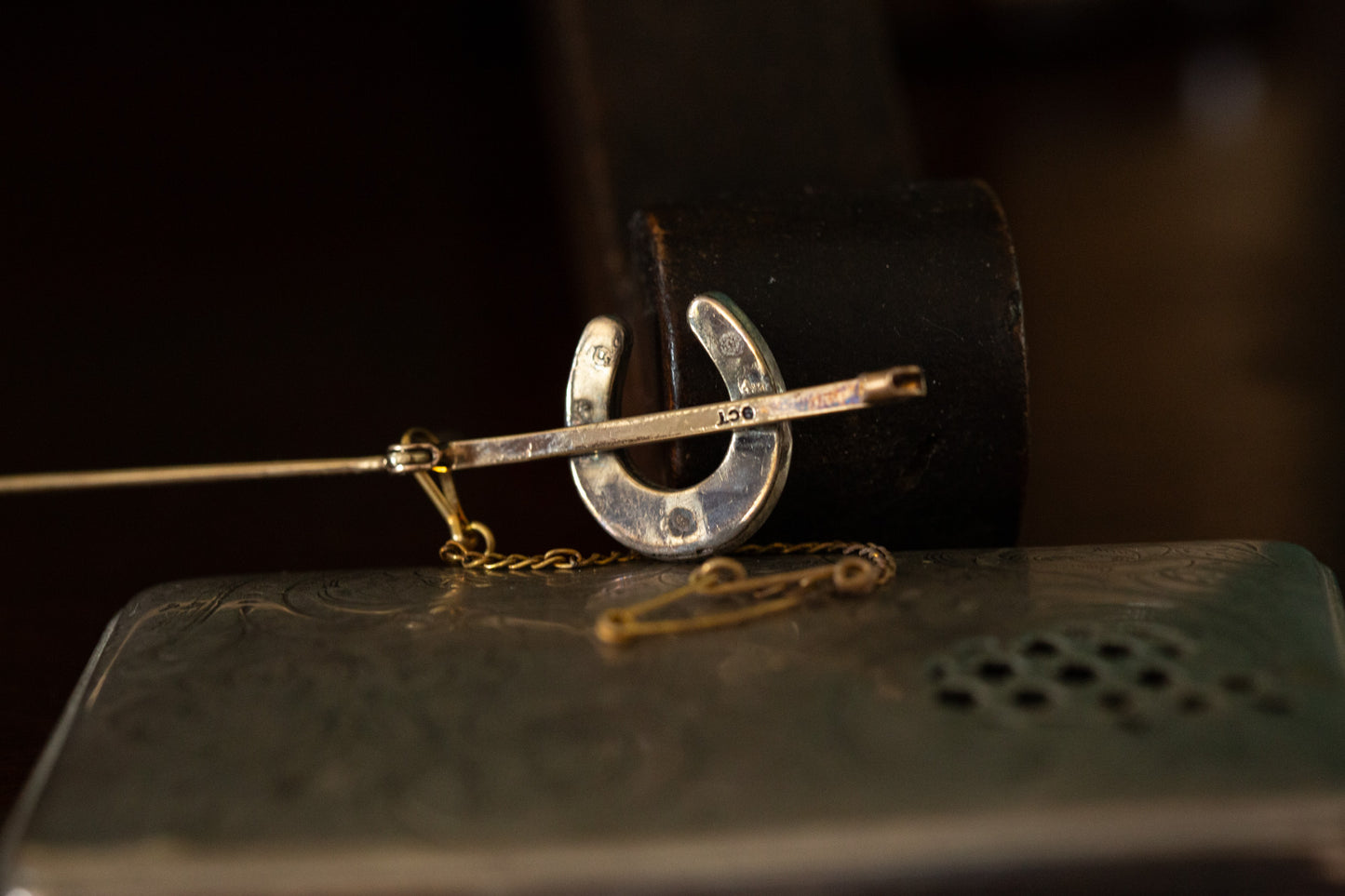 Victorian Rose Cut Diamond Horseshoe Bar Brooch