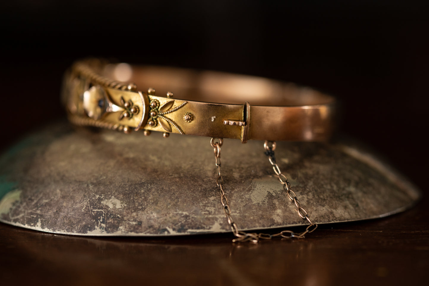 Edwardian Sapphire and Diamond Bangle — view 5