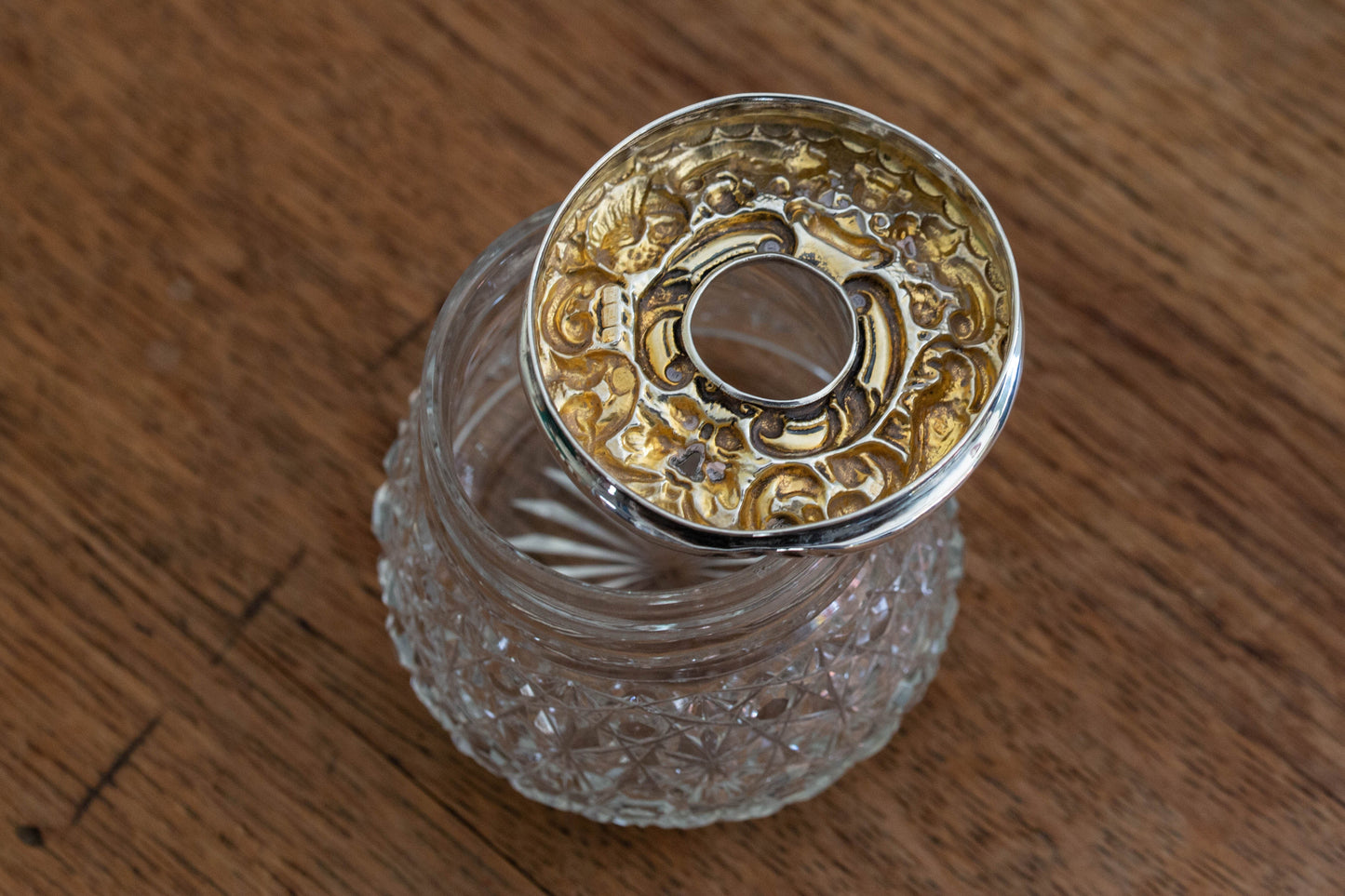 Edwardian Silver and Cut Glass Jar — view 4