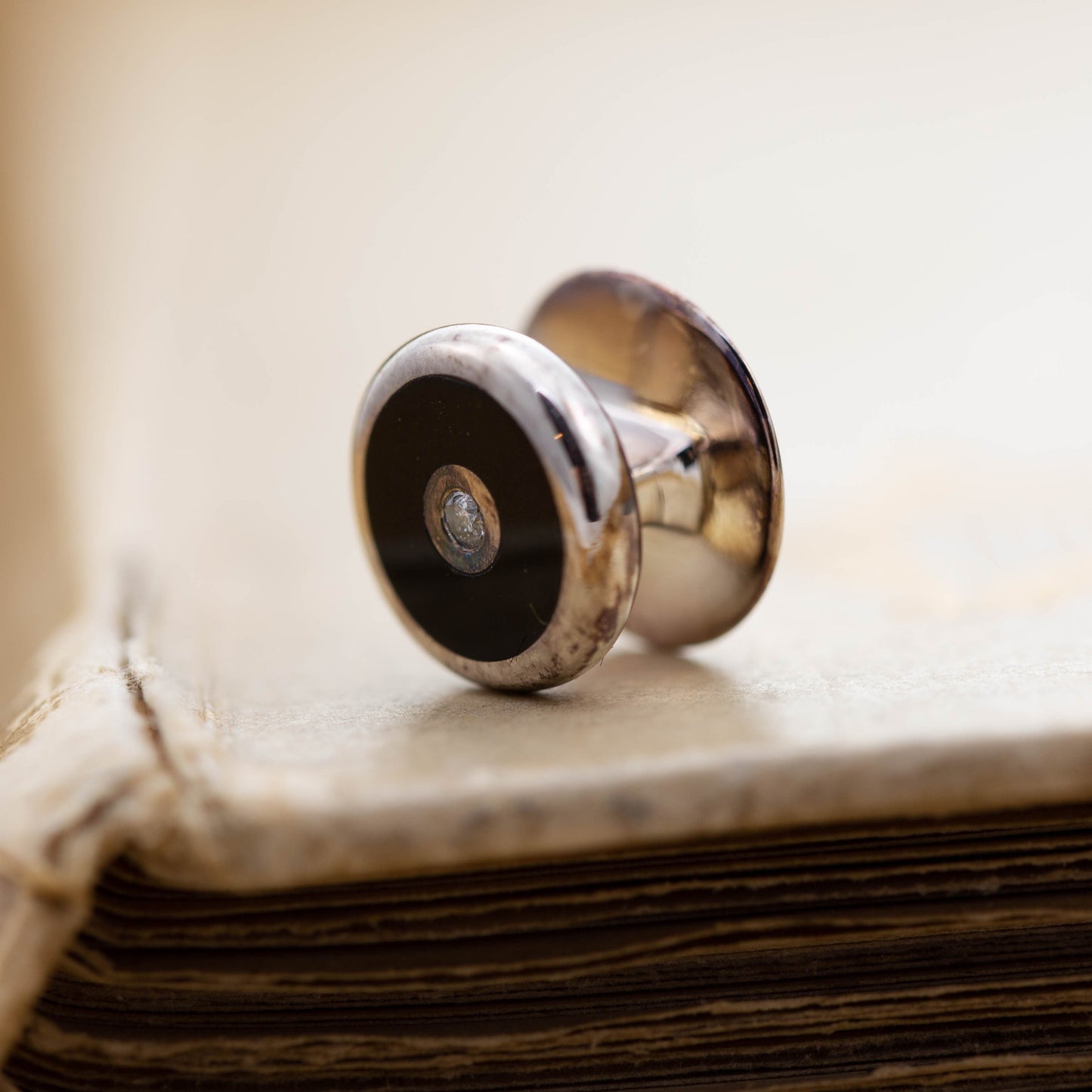 Silver Onyx and Diamond Dress Studs and Cufflinks — view 5
