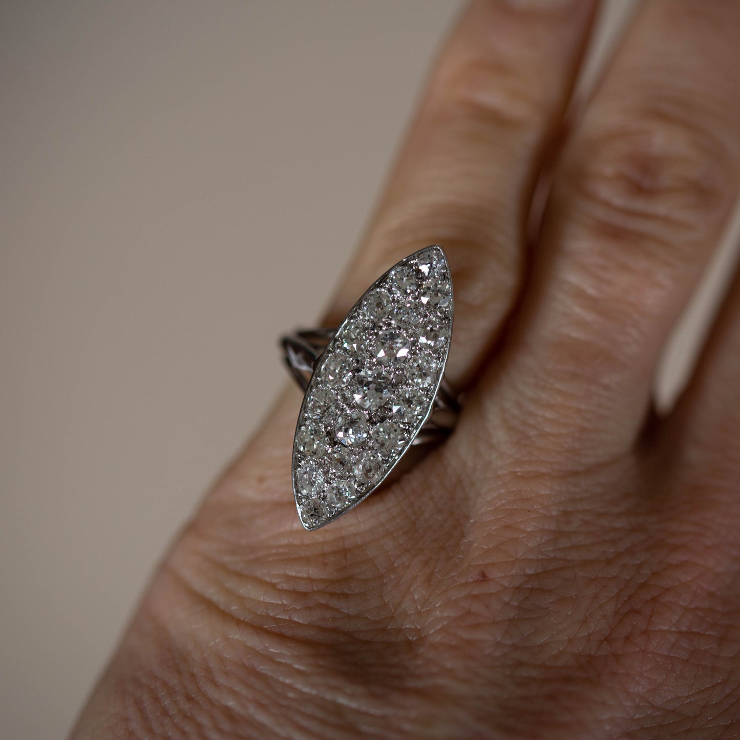 Art Deco Marquise Diamond Cluster Ring