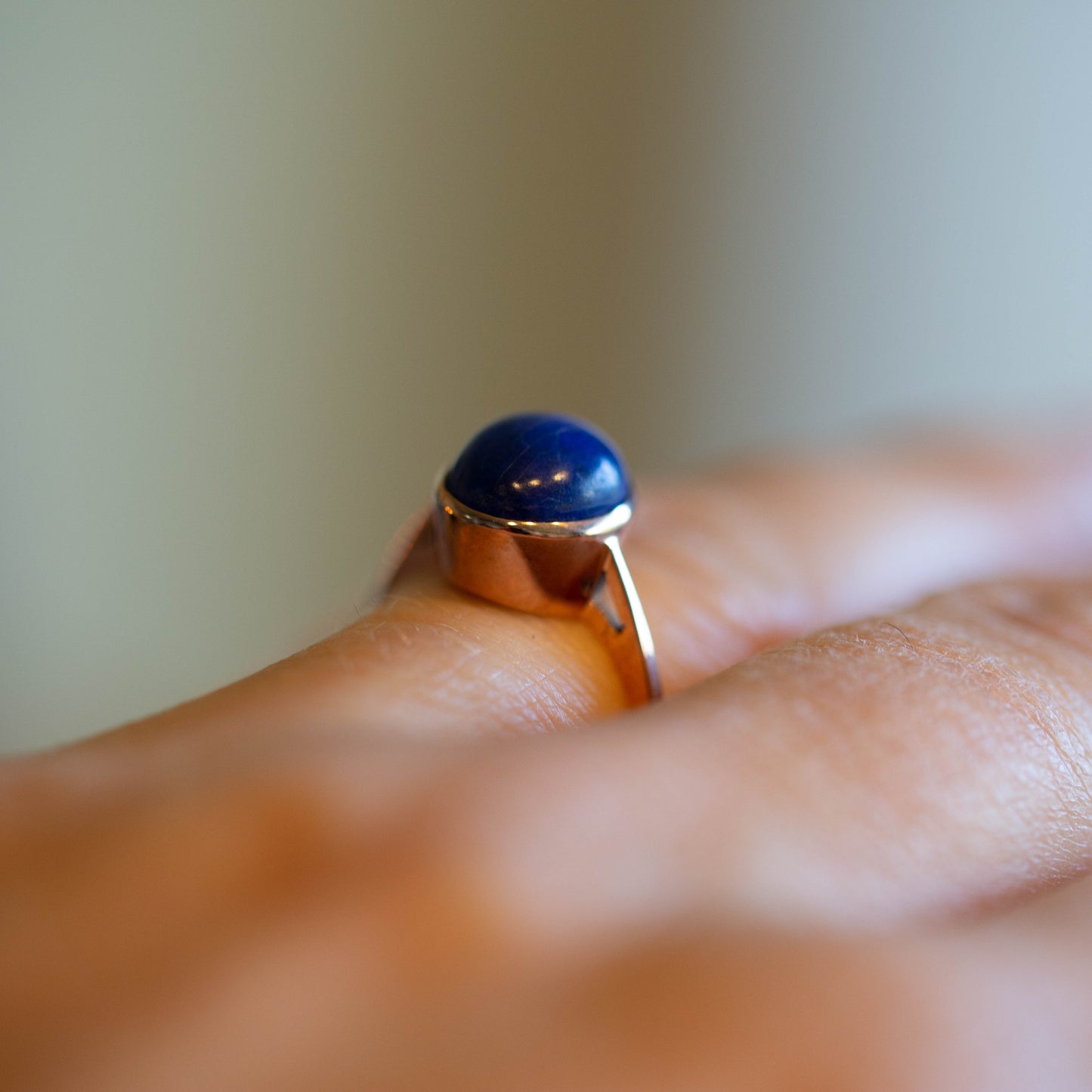 Rose Gold Lapis Ring — view 5