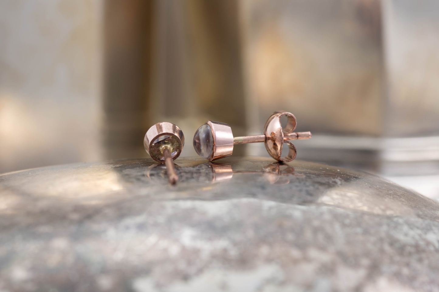 Moonstone Stud Earrings — view 3