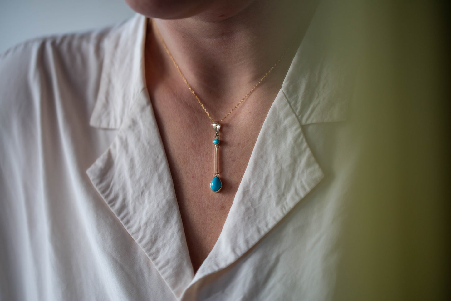 Yellow Gold Turquoise Pendant