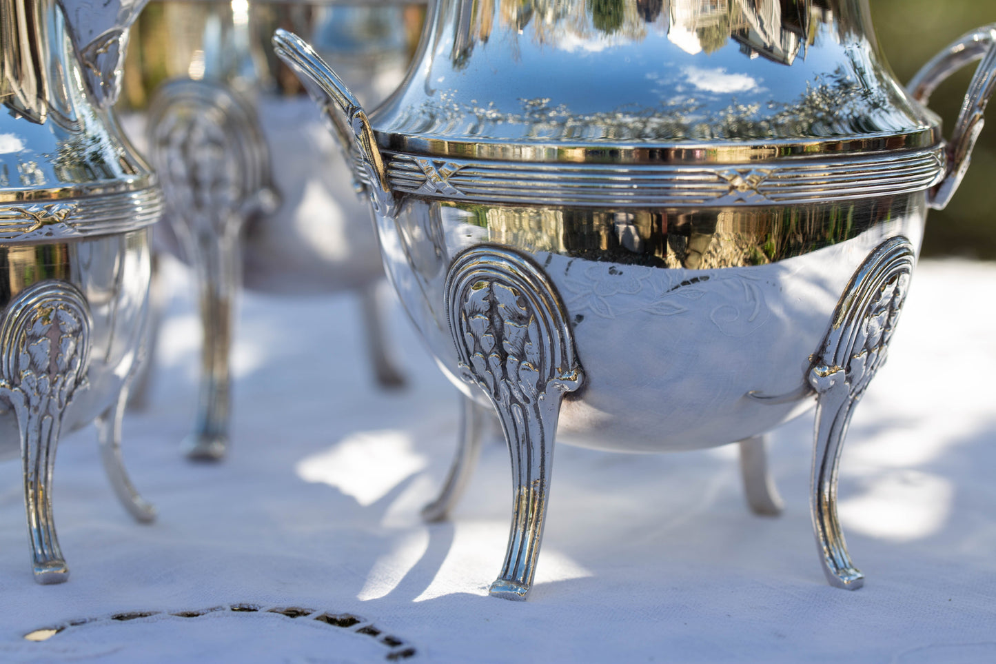 Silver Plate Three Piece Coffee Set — view 9