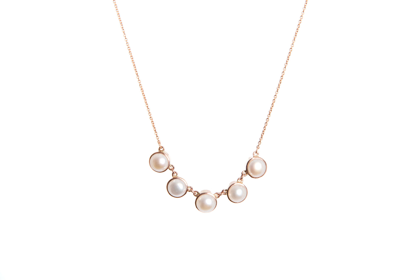 Rose Gold Pearl Necklace — view 3