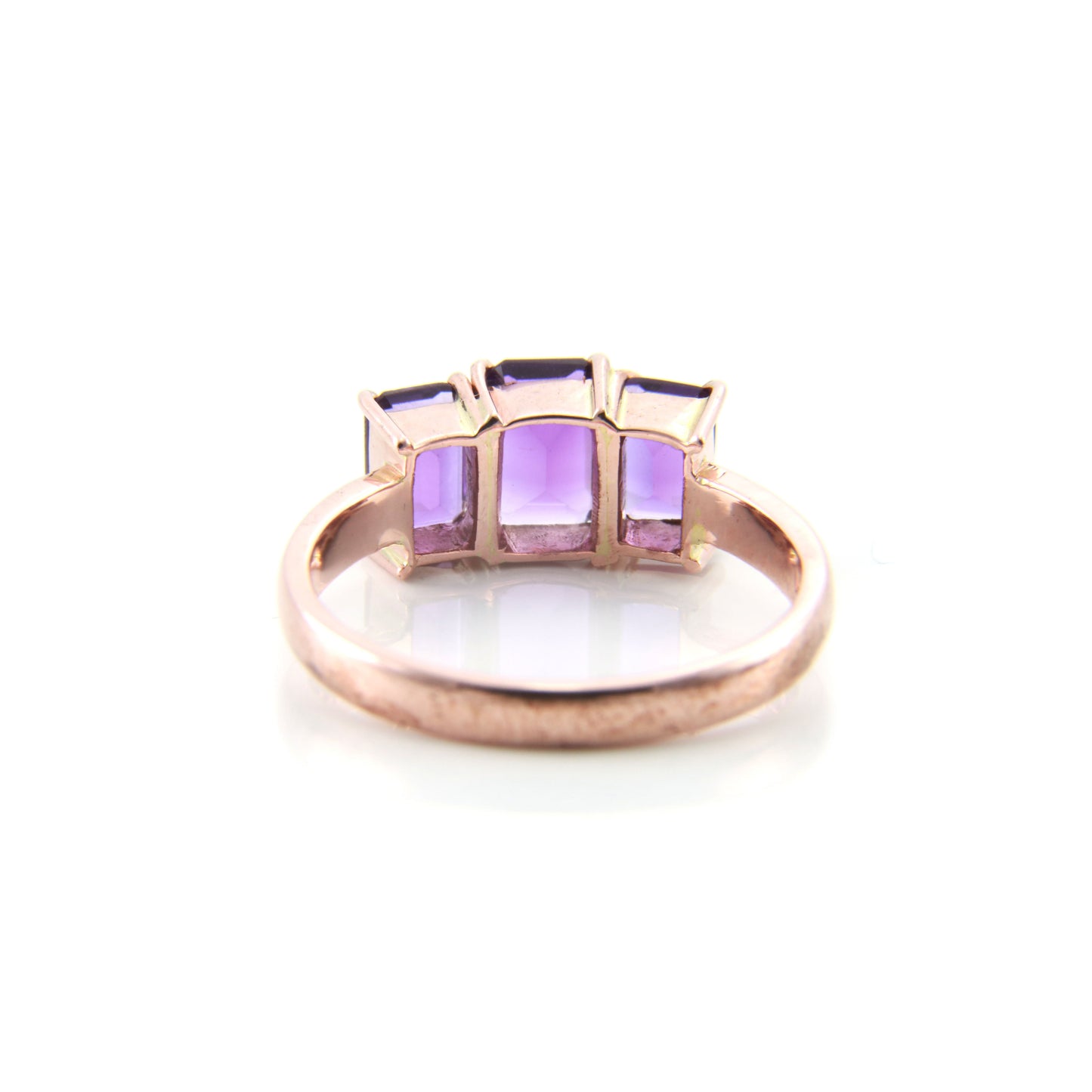 Three Stone Amethyst Ring — view 7
