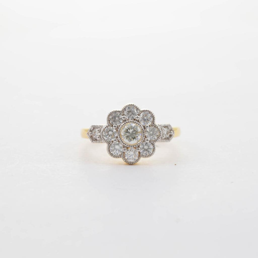 Diamond Daisy Cluster Ring — view 7