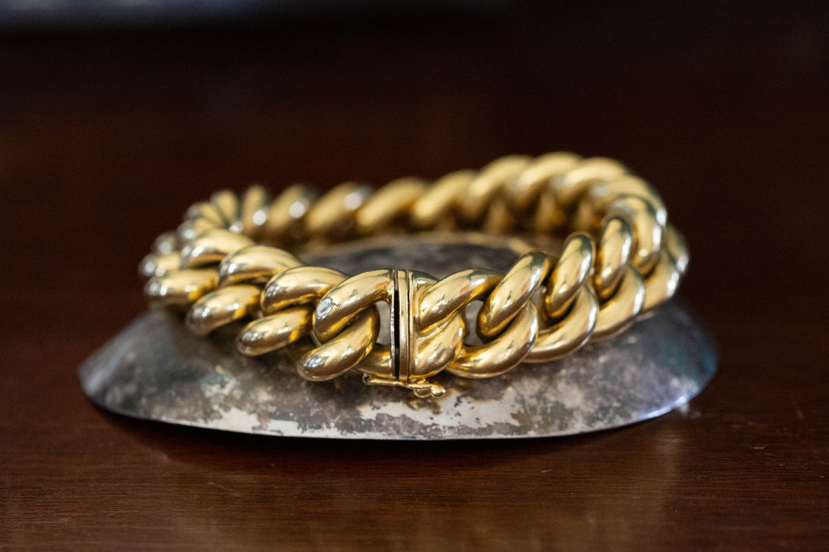 Gold Large Curb Link Bracelet