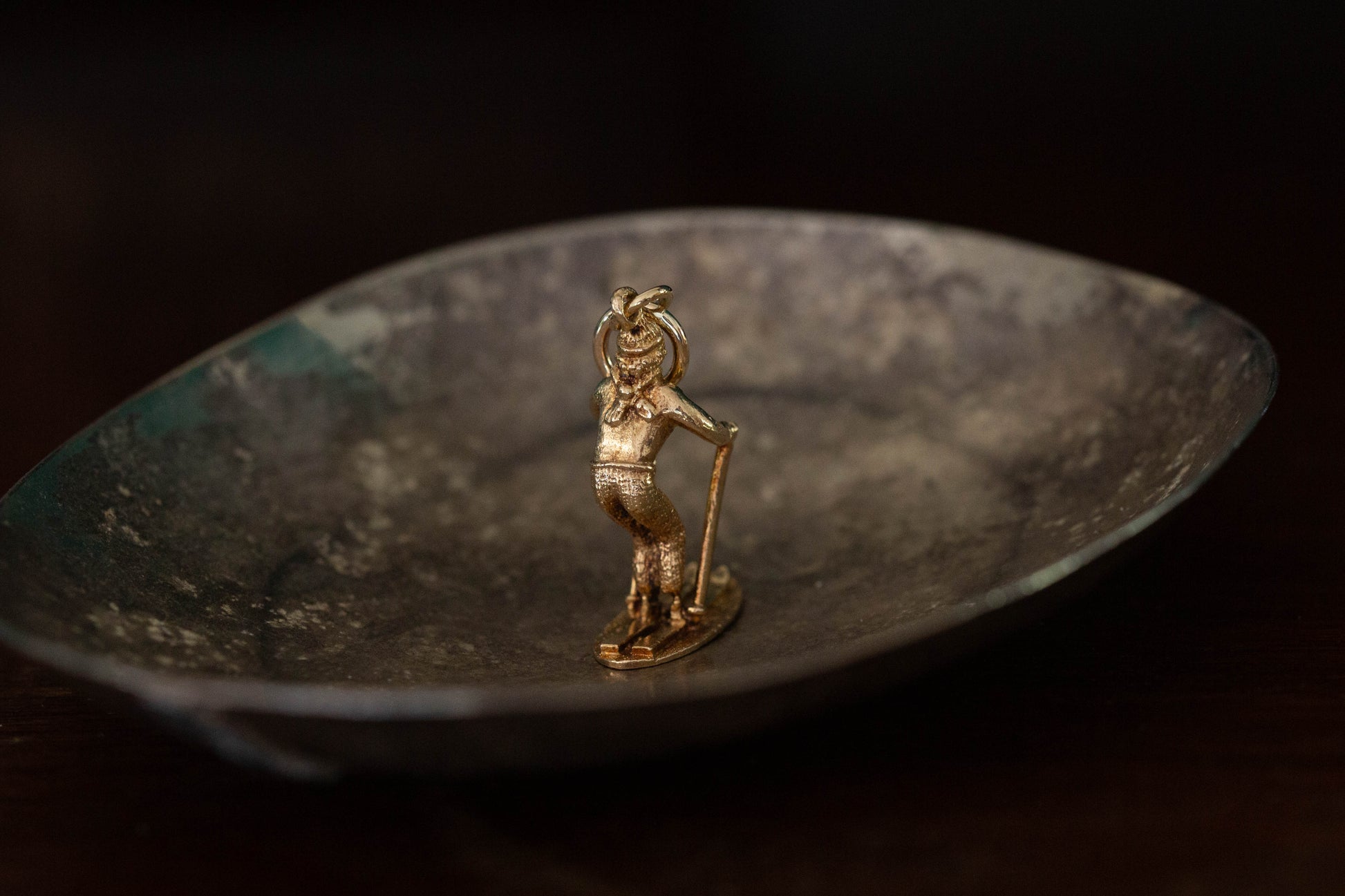 Gold Skier Pendant — view 3