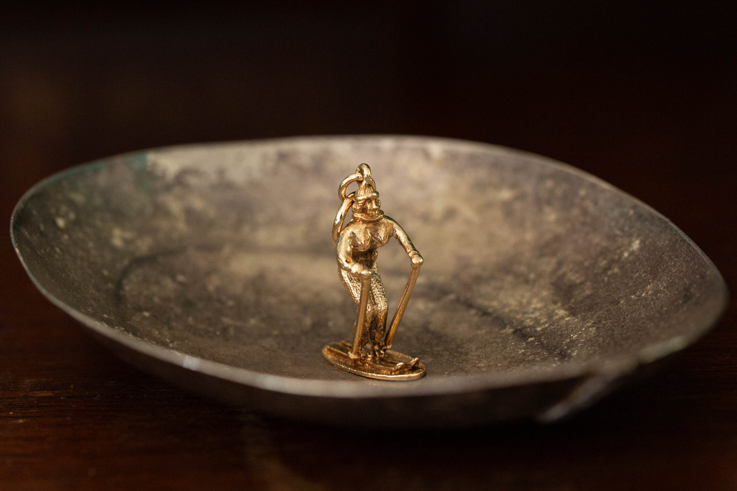 Gold Skier Pendant — view 4