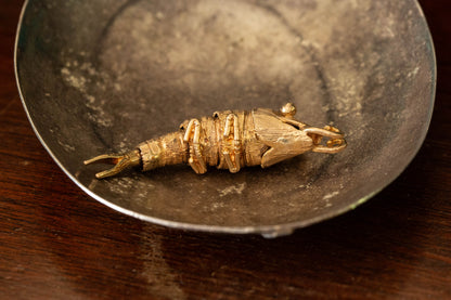Gold Shrimp Pendant — view 3