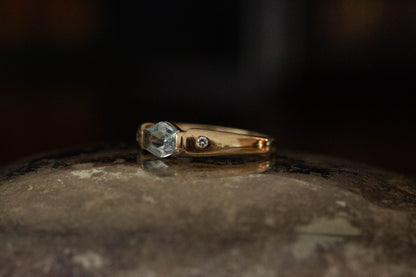 Aquamarine and Diamond Ring — view 2