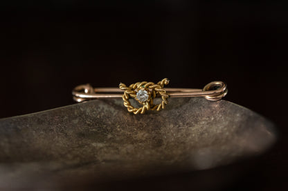 Diamond Bar Brooch