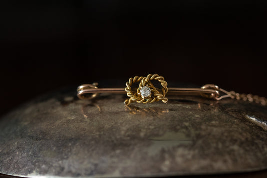 Diamond Bar Brooch