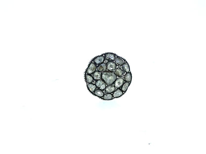 Large Circular Rose Cut Diamond Cluster Ring — view 5