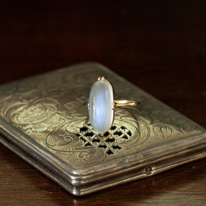 Large Moonstone Solitaire Ring