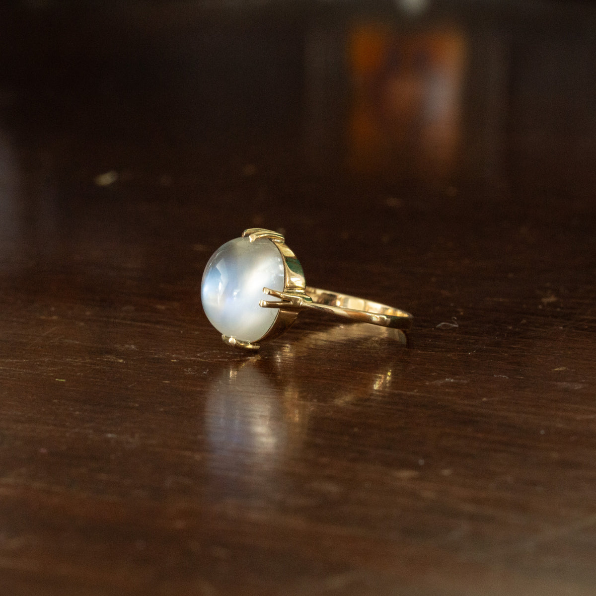 Large Moonstone Solitaire Ring