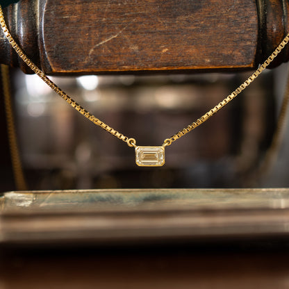 Emerald Cut Diamond Solitaire Pendant
