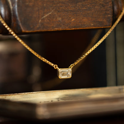 Emerald Cut Diamond Solitaire Pendant