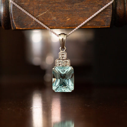 Aquamarine and Diamond Pendant