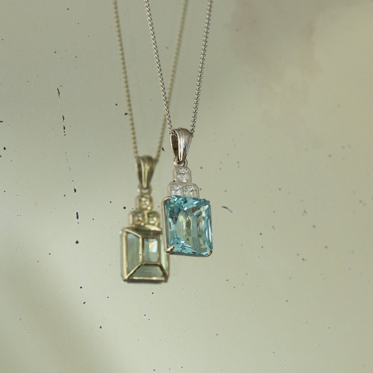 Aquamarine and Diamond Pendant