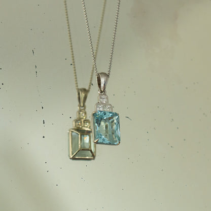 Aquamarine and Diamond Pendant