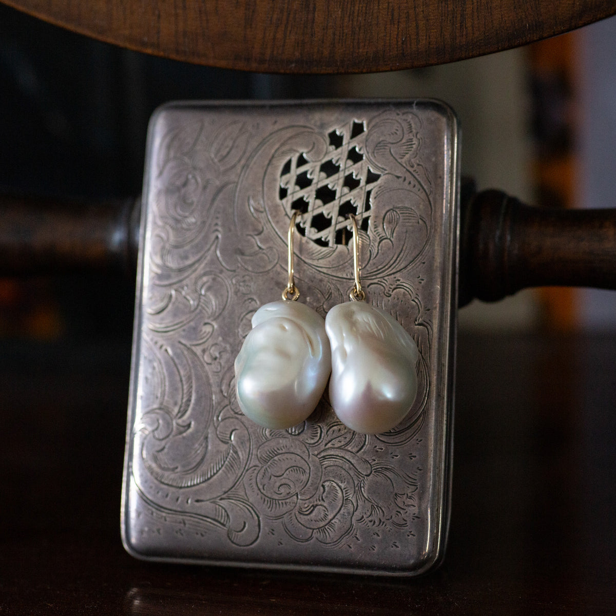 Large Baroque Pearl Drop Earrings