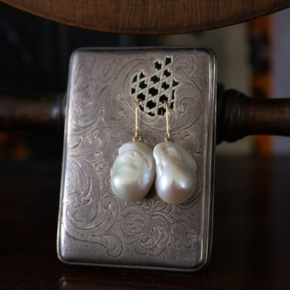 Large Baroque Pearl Drop Earrings