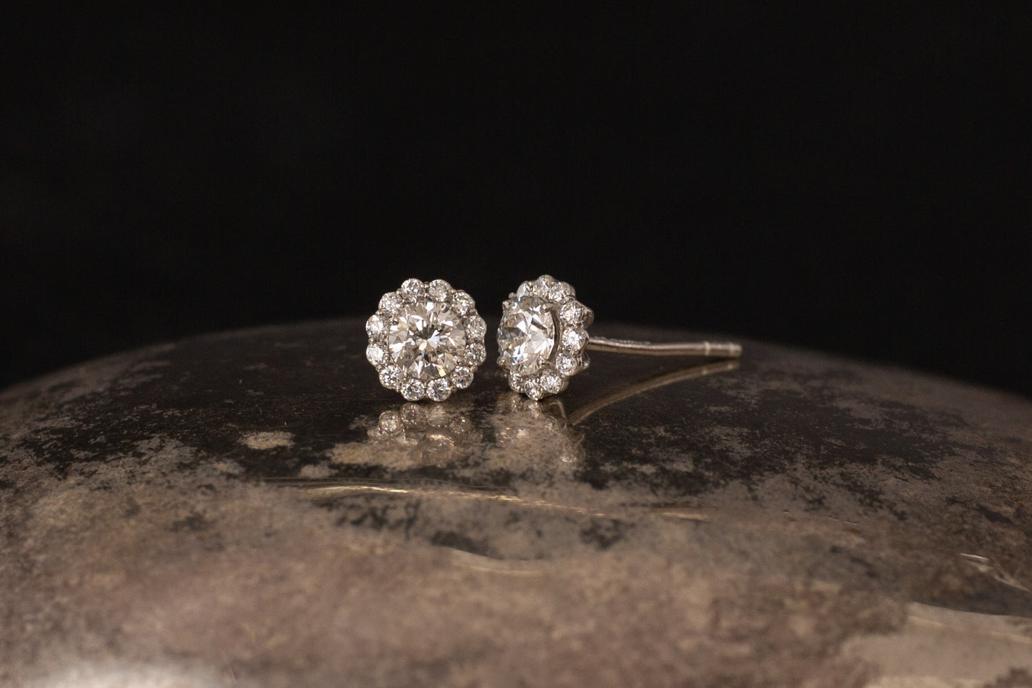 Daisy Cluster Diamond Stud Earrings