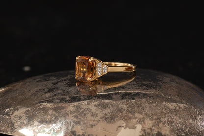 Peach Tourmaline and Diamond Ring — view 2