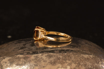 Peach Tourmaline and Diamond Ring — view 3