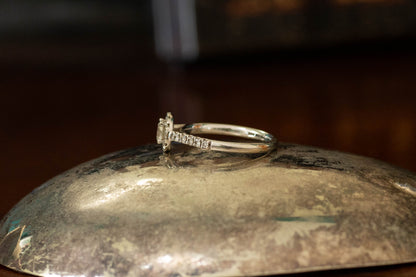18ct White Gold Diamond Halo Ring — view 3
