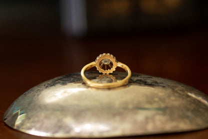 18ct Yellow Gold Retro Old Cut Diamond Solitaire — view 2