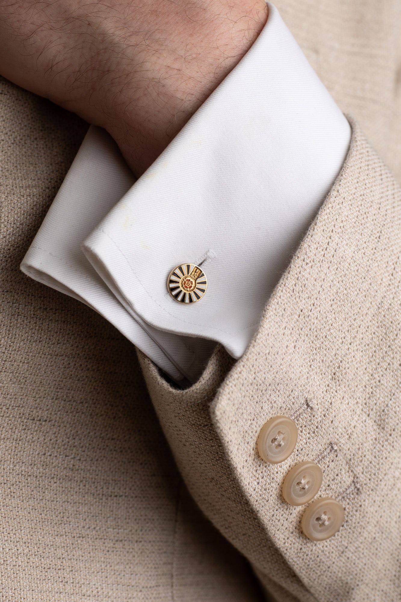 Chain Link Japanese Motif Cufflinks