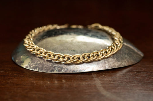 9ct Yellow Gold Double Oval Link Bracelet