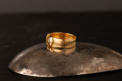 Antique 18ct Yellow Gold Diamond Set Buckle Ring — view 3