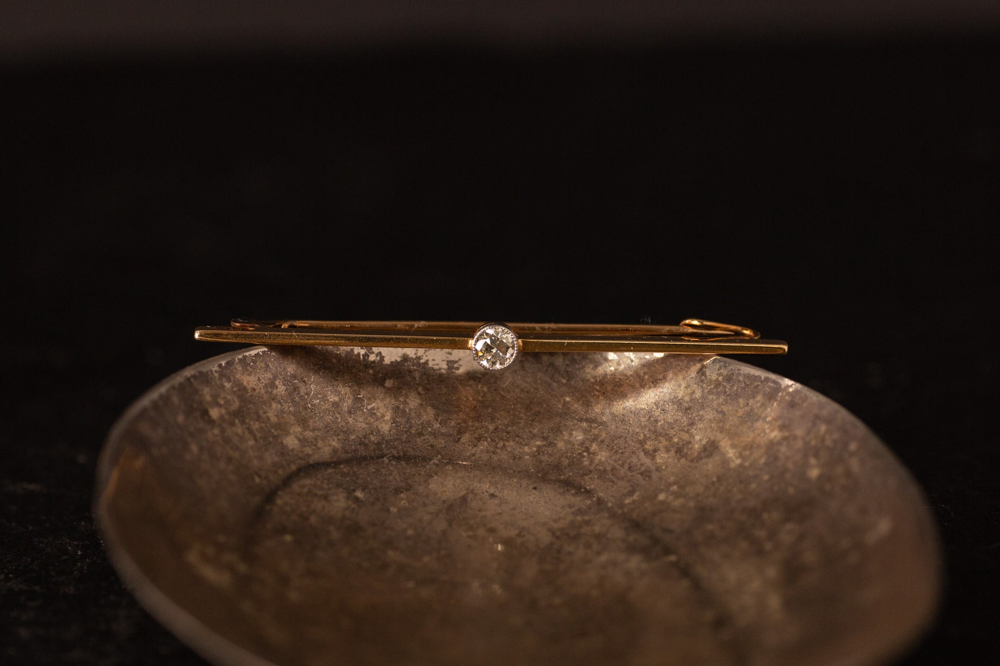 Diamond Set Bar Brooch — view 3