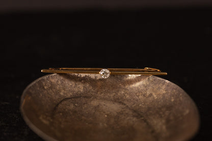 Diamond Set Bar Brooch — view 3