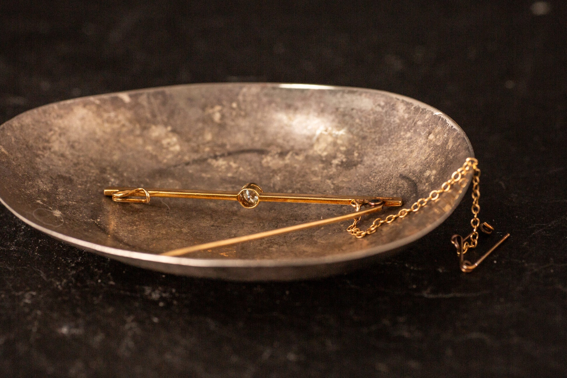 Diamond Set Bar Brooch — view 2