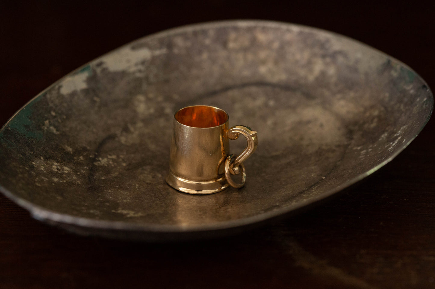 Gold Tankard Pendant — view 2