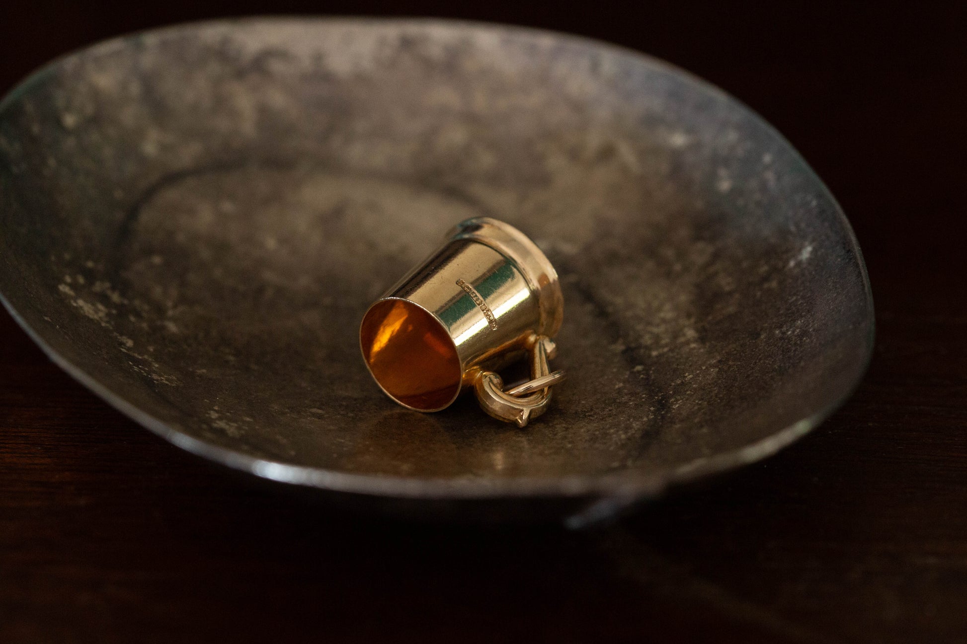 Gold Tankard Pendant — view 3