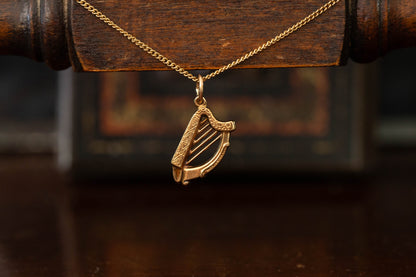 Gold Harp Pendant — view 2