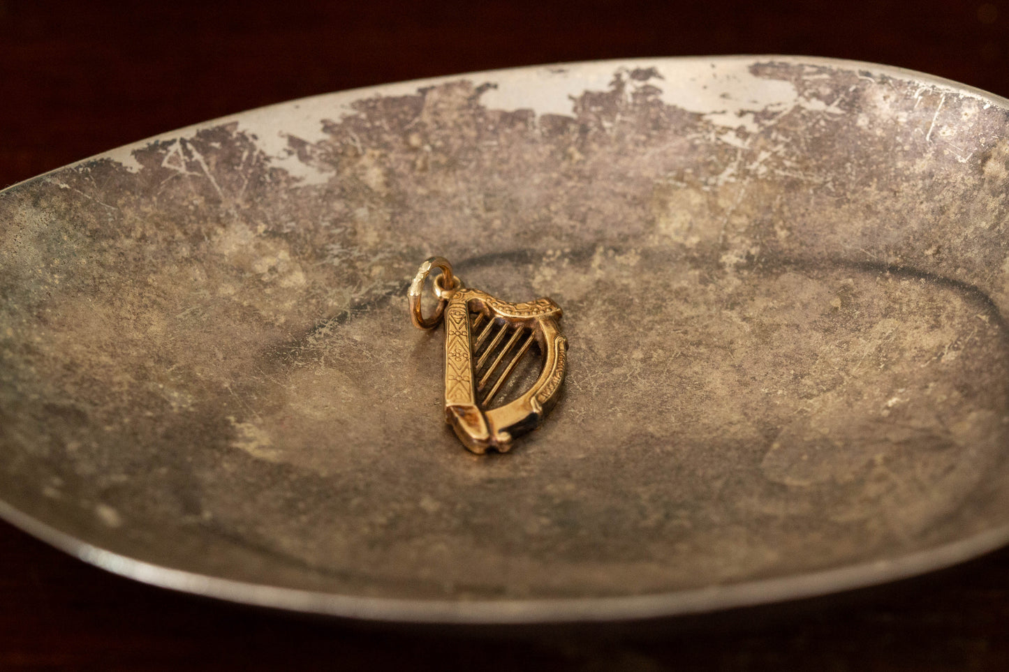 Gold Harp Pendant — view 3